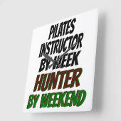Pilates Instructor Hunter Quadratische Wanduhr (Winkel)