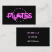 Pilates Instructor in rosa Neon Visitenkarte (Vorne/Hinten)