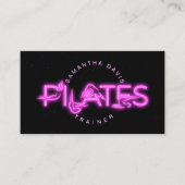 Pilates Instructor in rosa Neon Visitenkarte (Vorderseite)