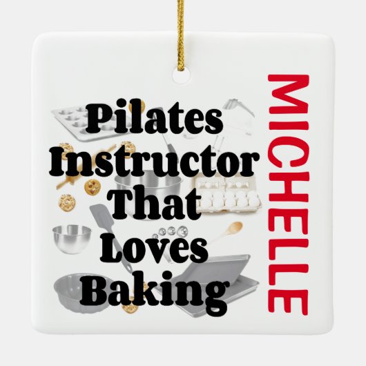 Pilates Instructor Lieben backen CUSTOM Keramikornament (Rückseite)