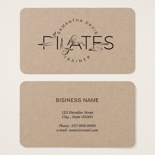 Pilates Instructor Pilates Business Card (Vorne & Hinten)