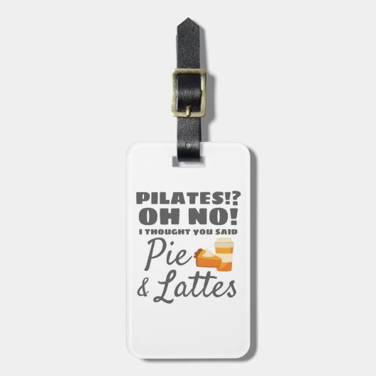 Pilates Instructor Pilates dachte, Kuchen Lattes Gepäckanhänger (Vorderseite vertikal)