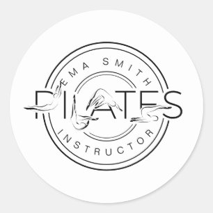 Pilates Instructor Pilates Letters Runder Aufkleber