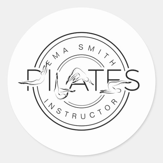 Pilates Instructor Pilates Letters Runder Aufkleber (Vorderseite)