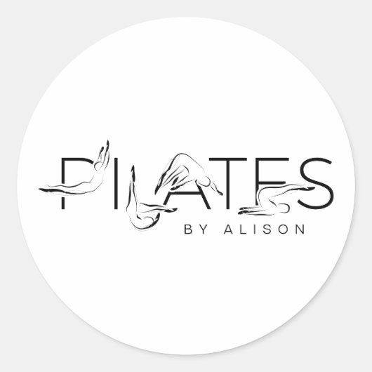 Pilates Instructor Pilates Letters Runder Aufkleber (Vorderseite)