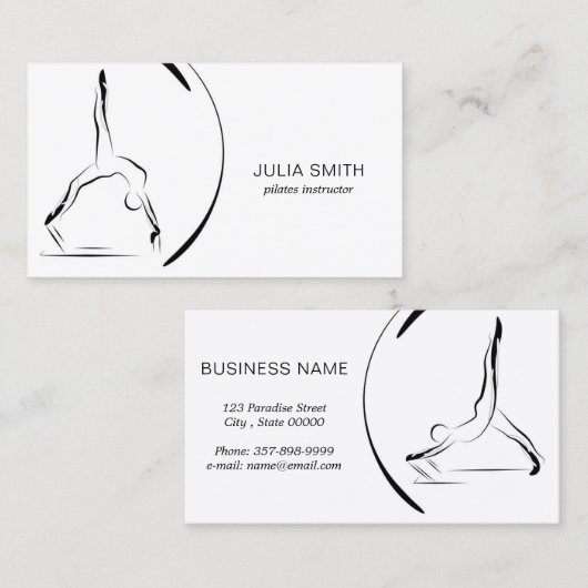 Pilates Instructor Pilates Posen Pilates Reformer Visitenkarte (Vorne/Hinten)