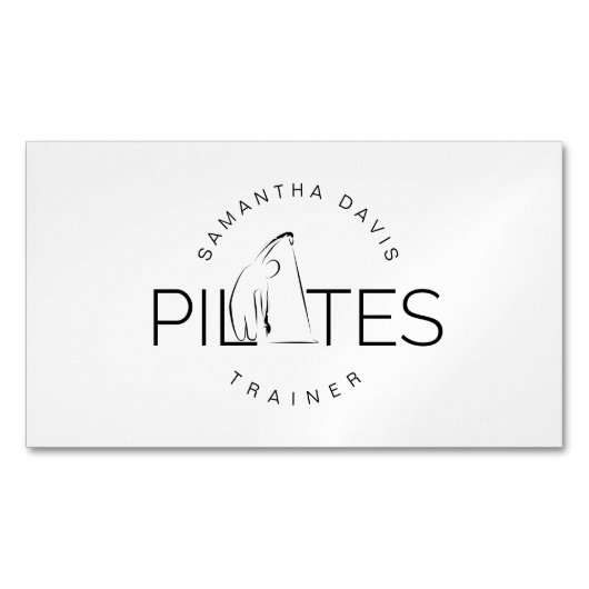 Pilates Instructor Pilates Trainer Business Card Magnetische Visitenkarte (Vorderseite)