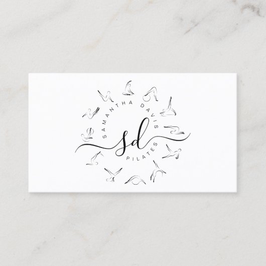 Pilates Instructor Pilates Trainer Business Card Visitenkarte (Vorderseite)