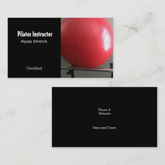 Pilates Instructor Visitenkarte (Vorne/Hinten)