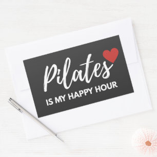 Pilates ist mein Happy Hour Stressabbau Rechteckiger Aufkleber