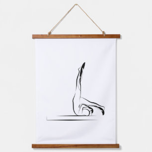 Pilates Kontrolle Balance Pose - Reformer Wandteppich Mit Holzrahmen