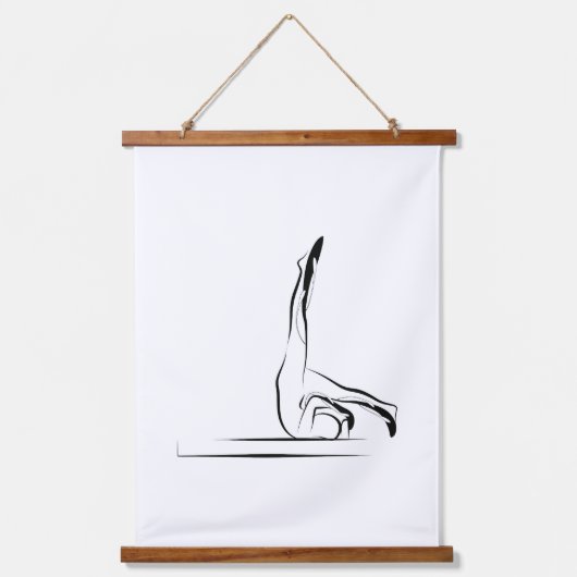 Pilates Kontrolle Balance Pose - Reformer Wandteppich Mit Holzrahmen (Vorderseite)