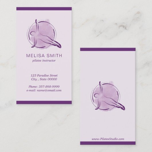 Pilates-Lehrer Visitenkarte (Vorne/Hinten)