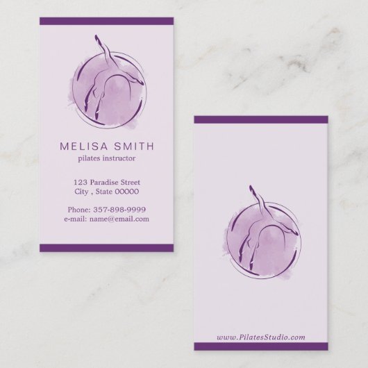 Pilates-Lehrer Visitenkarte (Vorne/Hinten)
