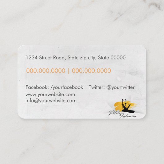 Pilates-Lehrer Visitenkarte (Rückseite)