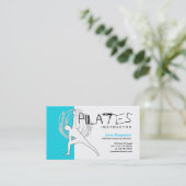 Pilates Lehrer-Visitenkarte-Blau Visitenkarte (Stehend Vorderseite)