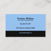 Pilates Lehrer-Visitenkarte-Farbe veränderbar Visitenkarte (Rückseite)