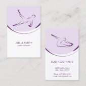 Pilates-Lehrerkarte mit zwei Pilates-Posen Visitenkarte (Vorne/Hinten)