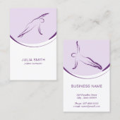 Pilates-Lehrerkarte mit zwei Pilates-Posen Visitenkarte (Vorne/Hinten)