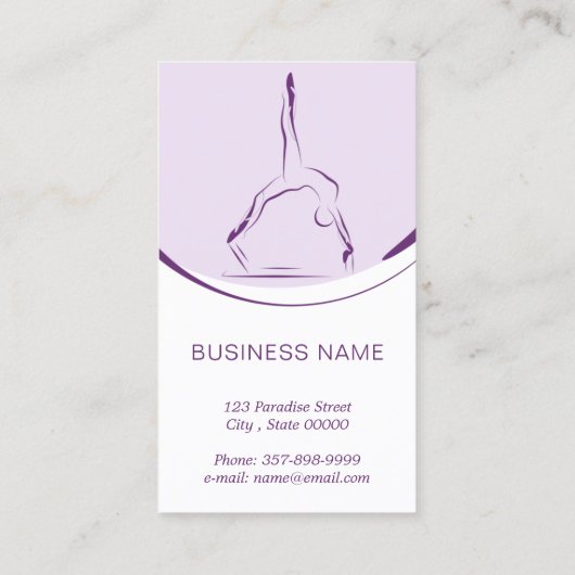 Pilates-Lehrerkarte mit zwei Pilates-Posen Visitenkarte (Rückseite)