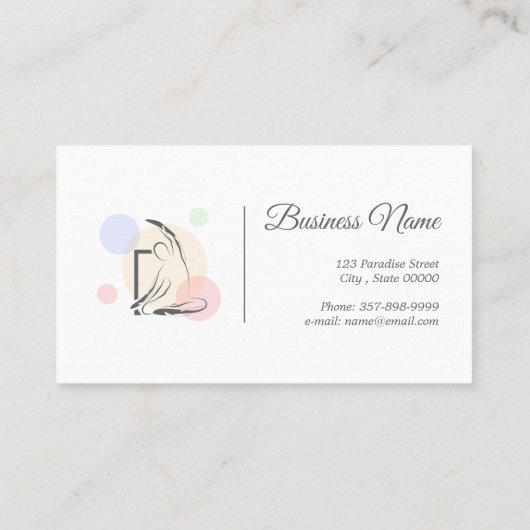 Pilates Letter D Pose | Monogram Letter D Pilates Visitenkarte (Rückseite)