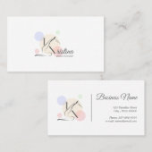 Pilates Letter K Pose | Monogram Letter K Pilates Visitenkarte (Vorne/Hinten)