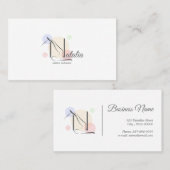 Pilates Letter N Pose | Monogram Letter N Pilates Visitenkarte (Vorne/Hinten)