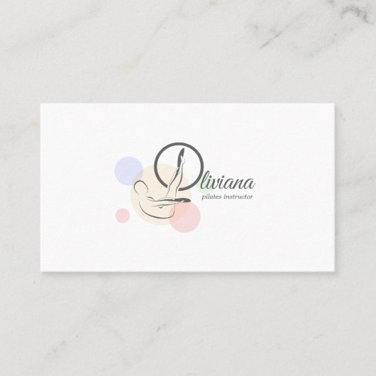 Pilates Letter O Pose | Monogram Letter O Pilates Visitenkarte (Vorderseite)