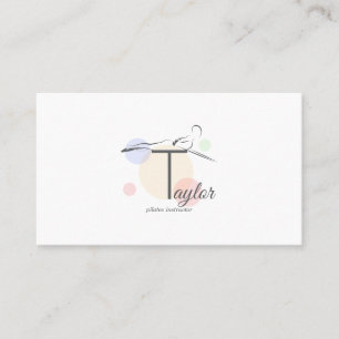 Pilates Letter T Pose   Monogram Letter T Pilates Visitenkarte