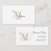 Pilates Letter V Pose | Monogram Letter V Pilates Visitenkarte (Vorne/Hinten)