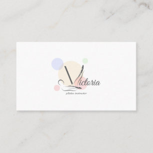 Pilates Letter V Pose Monogram Letter V Pilates Visitenkarte