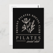 Pilates Liebhaber Social Club Studio schwarz Postkarte (Vorne/Hinten)