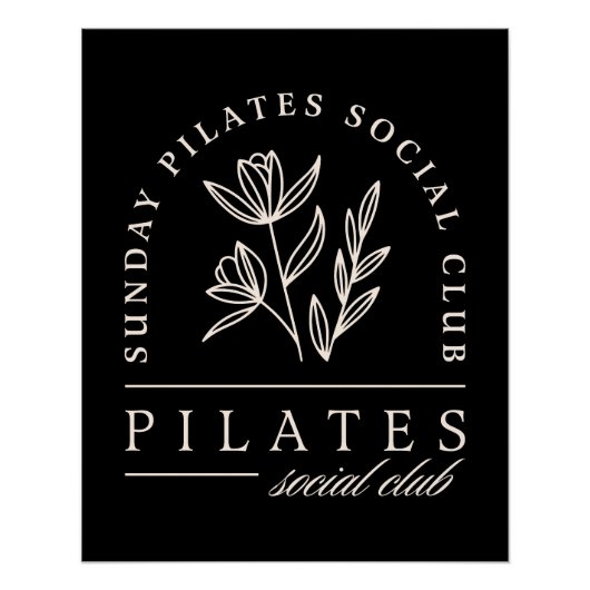 Pilates liebt Social Club Luxus Studio schwarz Poster (Vorderseite)