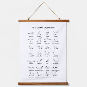 Pilates Mat Übungen Wandteppich Mit Holzrahmen