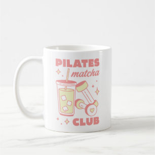 Pilates Matcha Club rosa Ästhetik Kaffeetasse