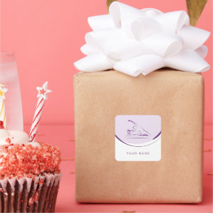 Pilates Meerjungfrau Pose auf dem Reformer   Farbe Quadratischer Aufkleber