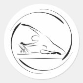 Pilates Meerjungfrau Pose auf dem Reformer Runder Aufkleber (Vorderseite)