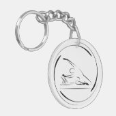 Pilates Meerjungfrau Pose auf dem Reformer Schlüsselanhänger (Vorderseite links)