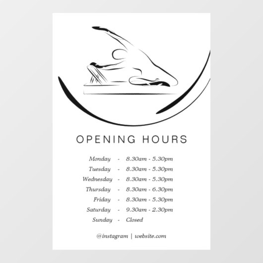 Pilates Mermaid zum Reformer Fensteraufkleber (Blatt)