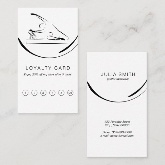 Pilates Mermaid zum Reformer Treuekarte (Vorne/Hinten)