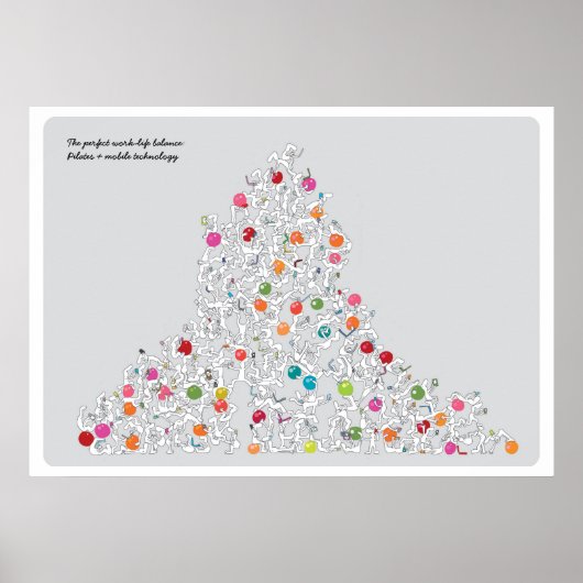 Pilates mit mobiler Technologie Leinwand Poster (Vorne)