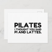 PILATES PI UND LATTE POSTKARTE (Vorne/Hinten)