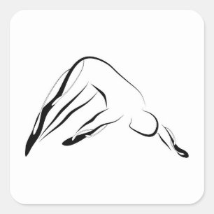 Pilates-Pose Quadratischer Aufkleber