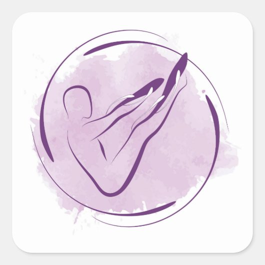 Pilates-Pose Quadratischer Aufkleber (Vorderseite)