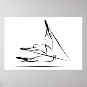 Pilates Pose Rowing auf dem Reformer Poster (Vorne)