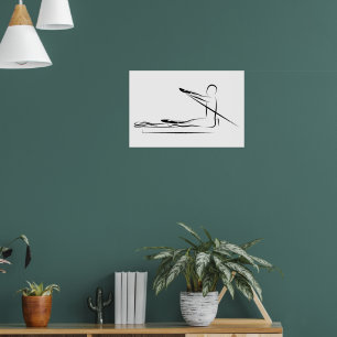 Pilates Pose Rowing auf dem Reformer Poster