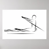 Pilates Pose Rowing auf dem Reformer Poster (Vorne)
