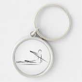 Pilates Pose Rowing auf dem Reformer Schlüsselanhänger (Vorne)