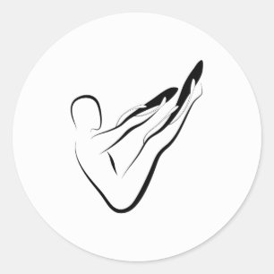 Pilates-Pose Runder Aufkleber