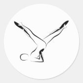 Pilates-Pose Runder Aufkleber (Vorderseite)